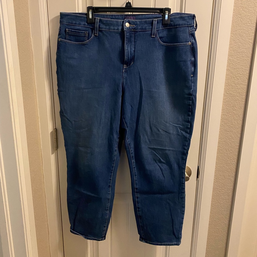 NYDJ Jeans 16W Ira Relaxed Ankle Length Stretch Blue Denim Lift Tuck Technology